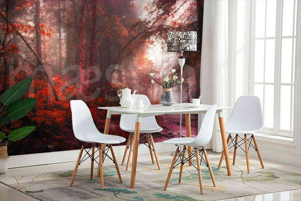 Фотообои в интерьере лес ночью  6-098 фото