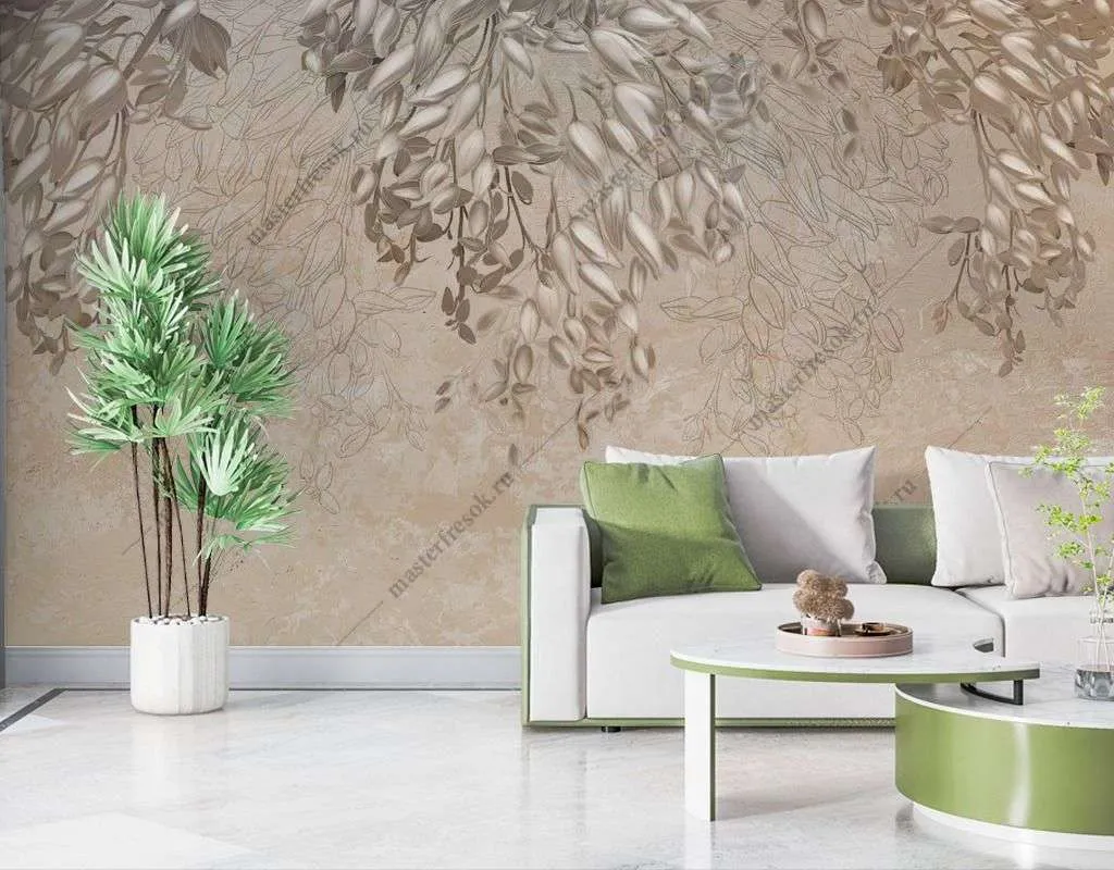 Фотообои в интерьере кампсисы в бутонах  10-935 фото