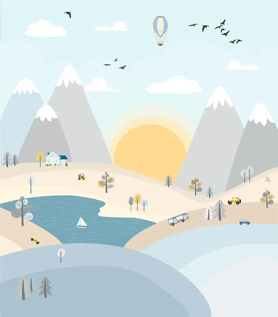 Фотообои в интерьере долина гор в детскую  12-1542 фото