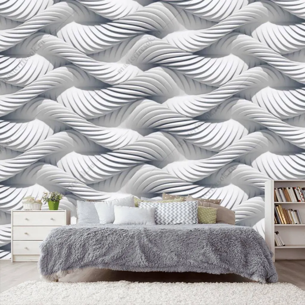 Фотообои в интерьере 3д абстракция волны  10-801 фото