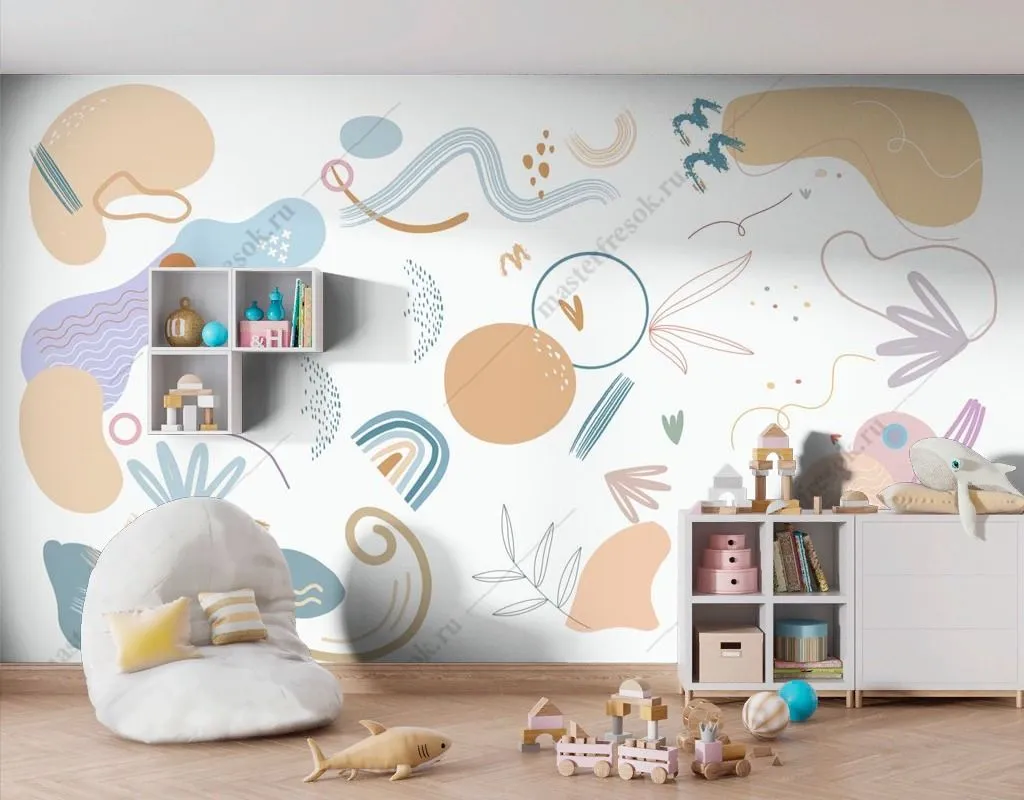 Фотообои в интерьере цветной абстрактный фон  13-548 фото