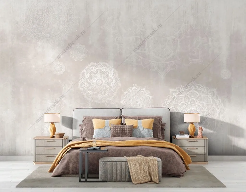 Фотообои Мандалы бежевые  14-648