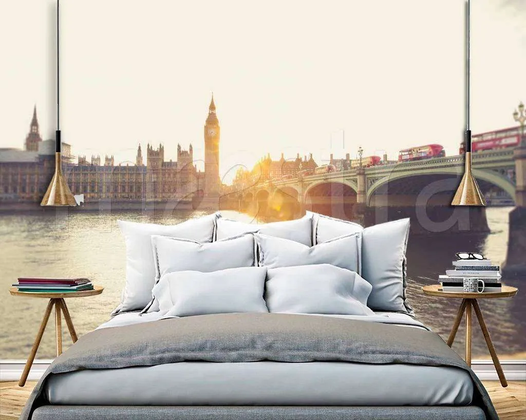 Фотообои в интерьере лондон в утренней дымке  9-449 фото