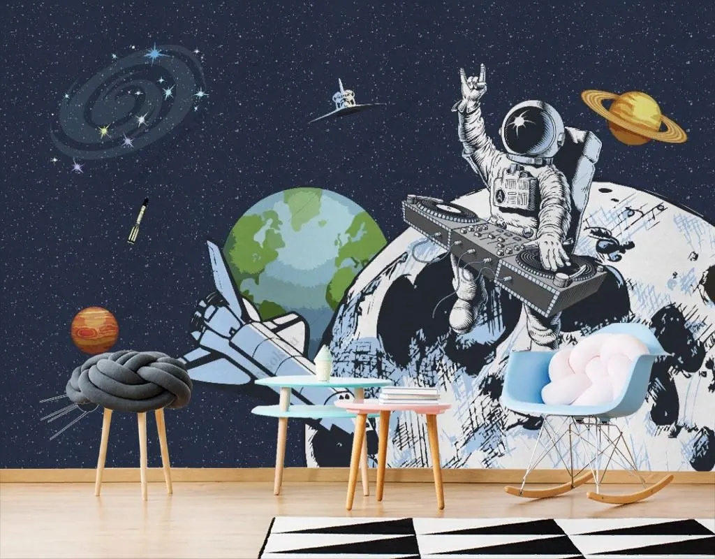 Фотообои в детскую: Космонавт-диджей.   14-734