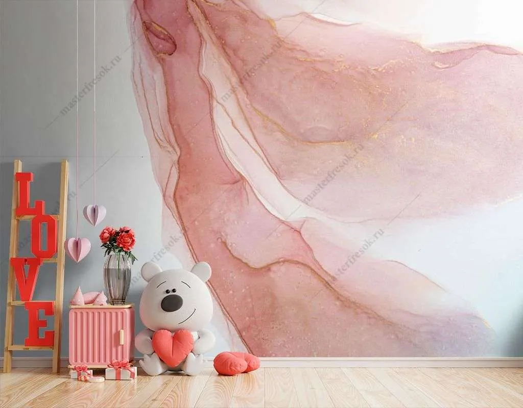 Фотообои в интерьере акварельная абстракция  9-1570 фото