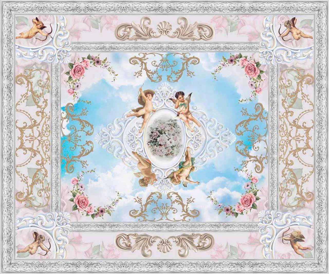 Фотообои в интерьере ангелы в хороводе  7-378 фото