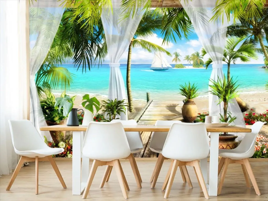 Фотообои в интерьере тропическая терраса  19-0009 фото