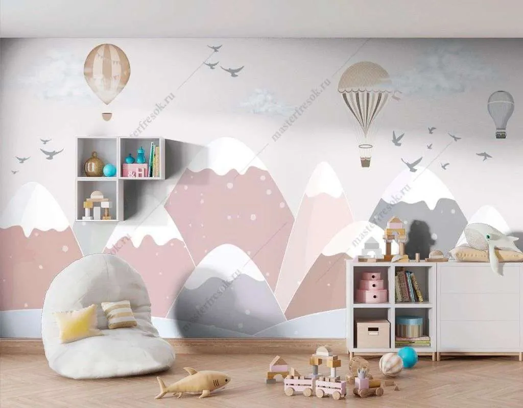 Фотообои в интерьере цветные холмы  14-601 фото