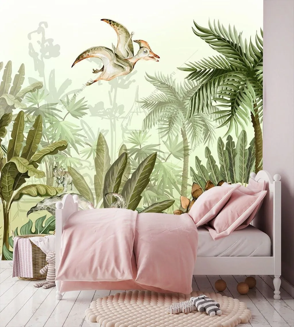 Фотообои Тропики с динозаврами  14-642