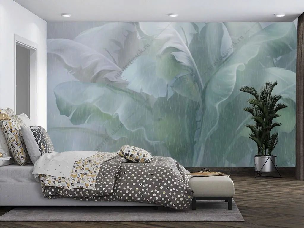 Фотообои Зеленые листья банана  13-457