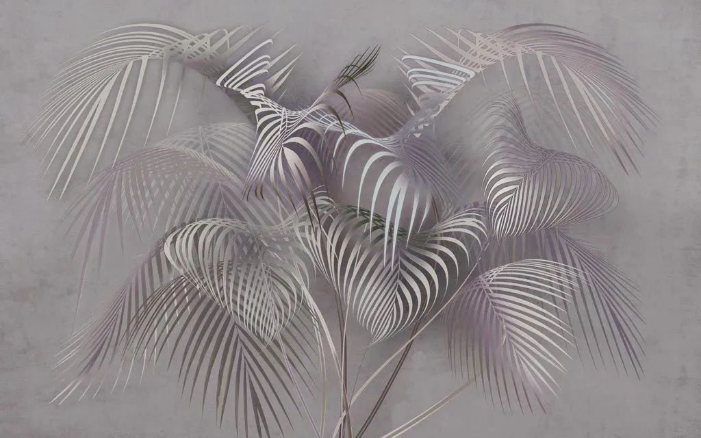 Фотообои в интерьере папоротник 3д  13-223 фото