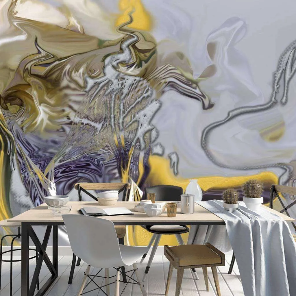 Фотообои в интерьере флюид арт - цветочная идиллия  13-013 фото