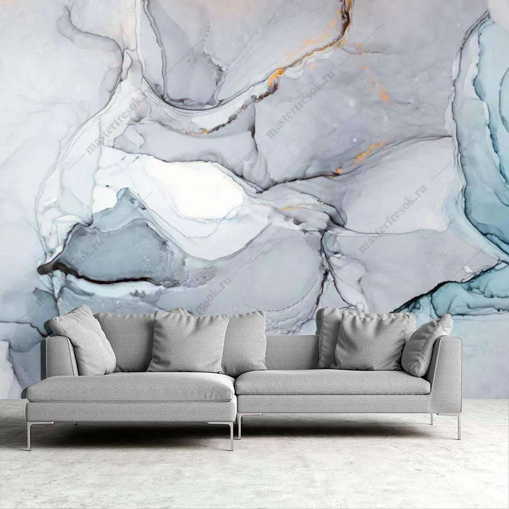 Фотообои в интерьере флюид арт акварель  9-1019 фото