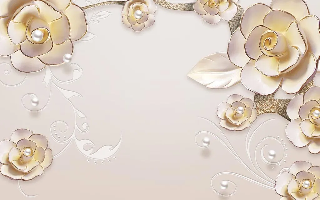 Фотообои в интерьере 3д розы желтые  10-665 фото