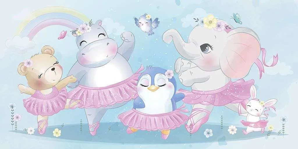 Фотообои в интерьере танцующие животные  12-1165 фото