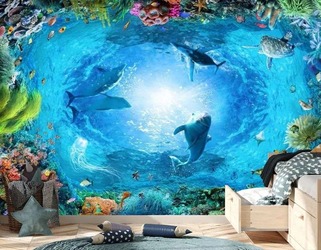 Фотообои в интерьере водный мир  17-6784 фото