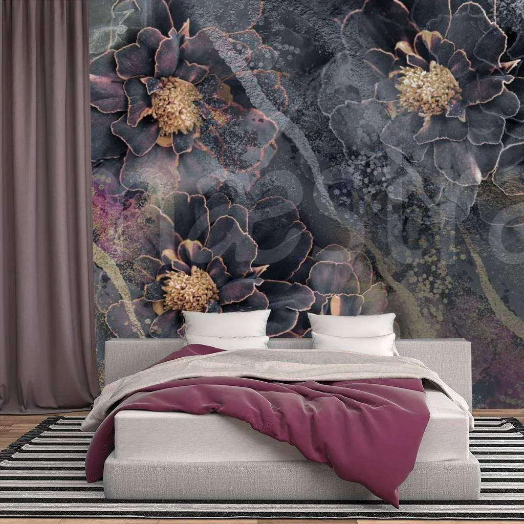 Фотообои Цветы в темной гамме  7-924