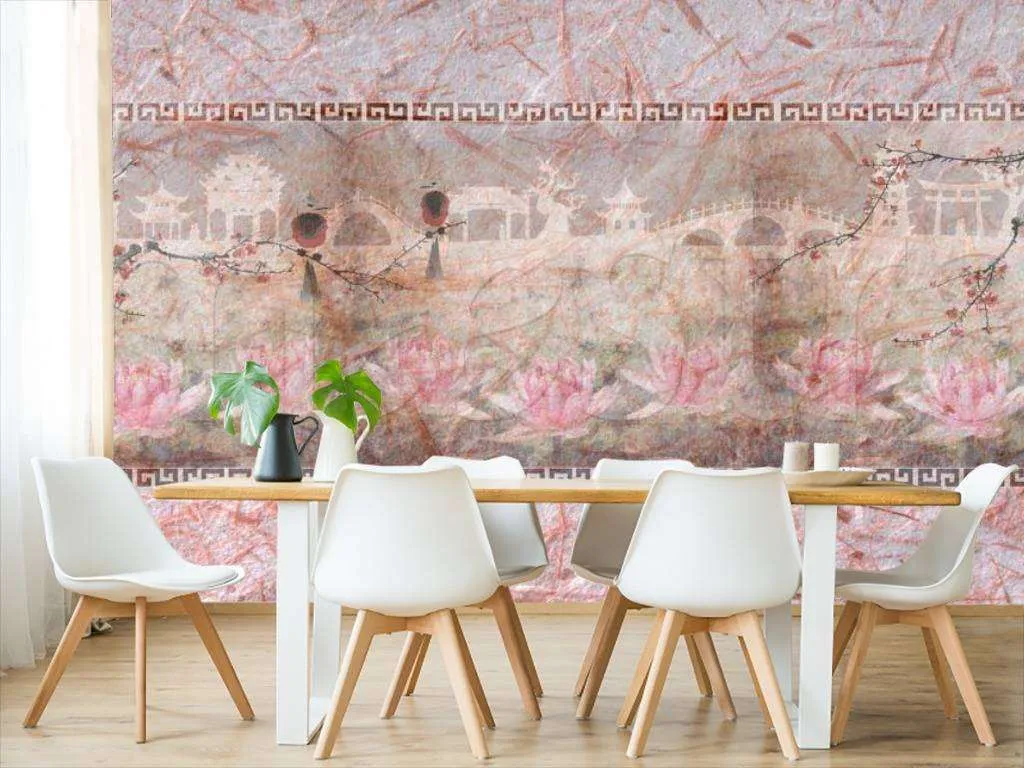 Фотообои в интерьере греческие лотосы  7-060 фото