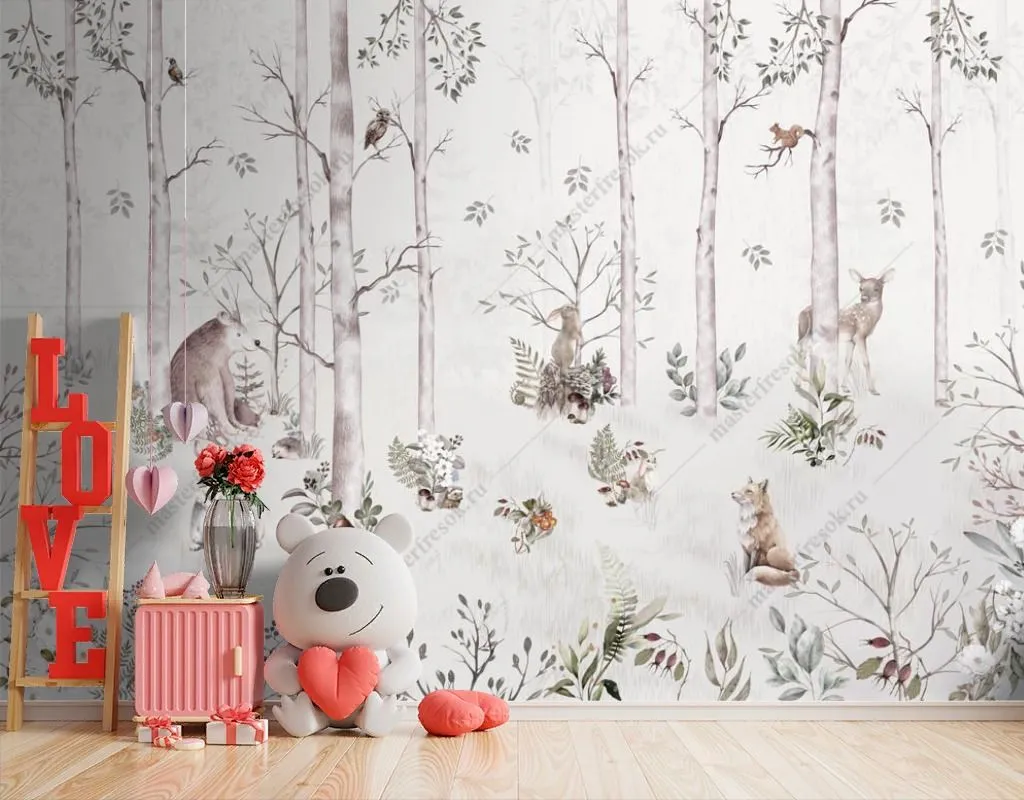 Фотообои в интерьере лесная полянка популярное  13-624 фото