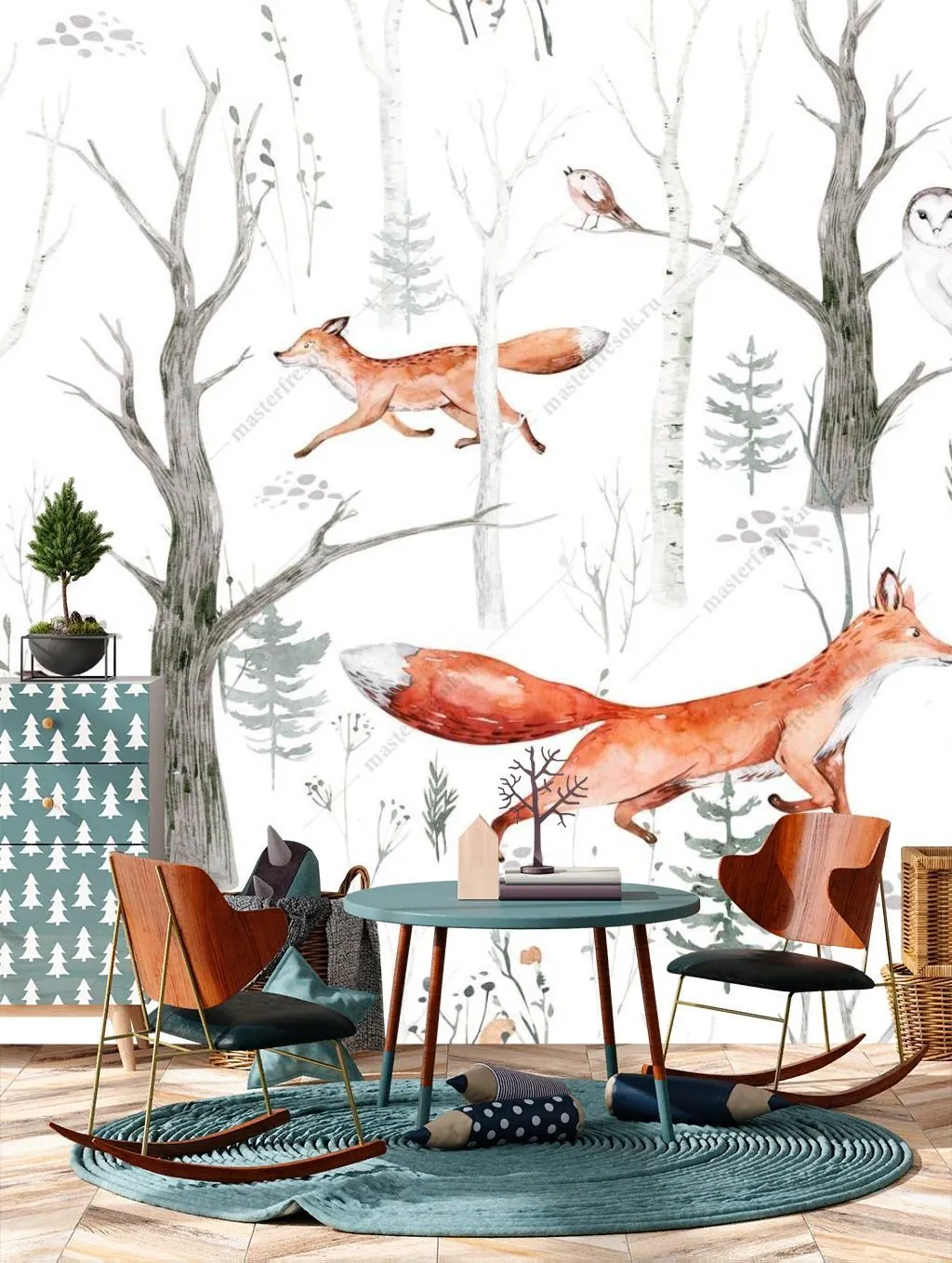 Фотообои Лисенок в лесу  12-1144
