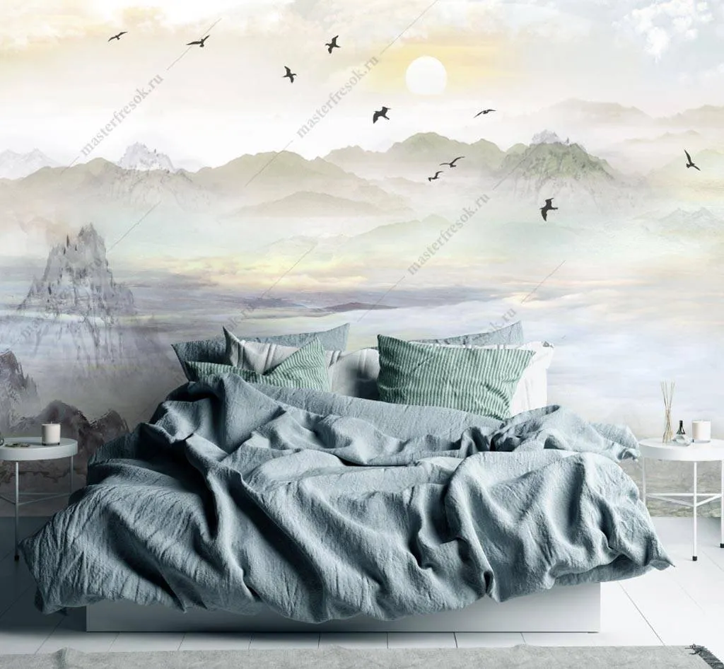 Фотообои Холмы акварелью  9-1368