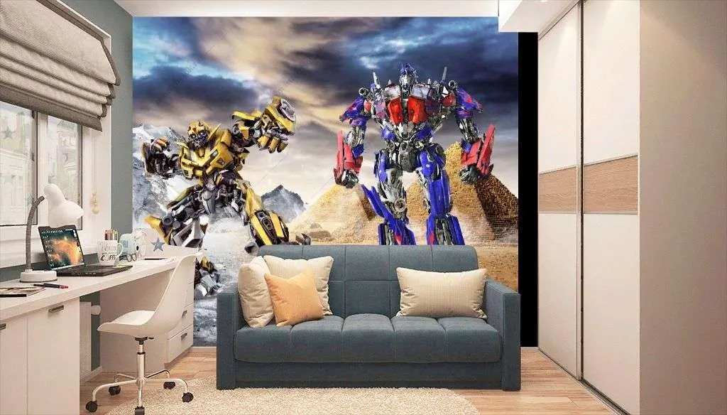 Фотообои в интерьере бамблби и оптимус прайм  14-239 фото