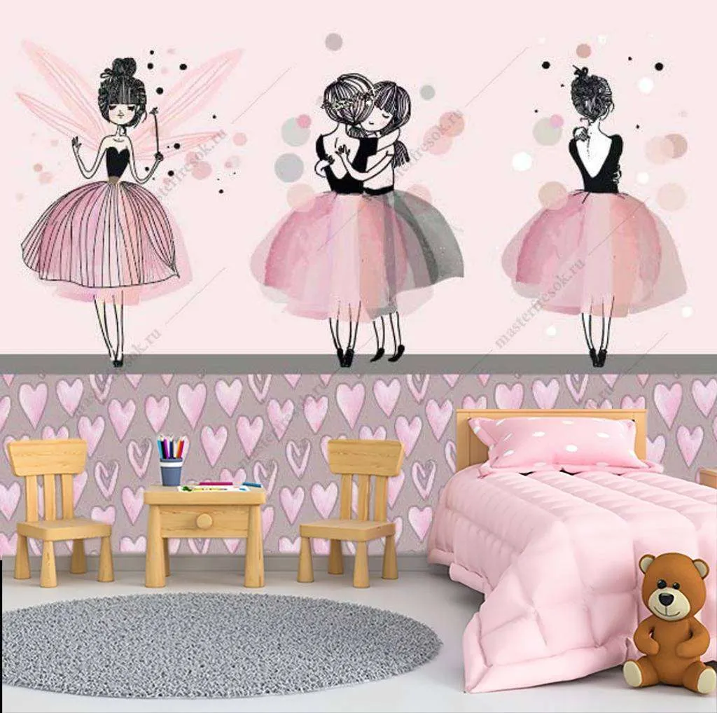 Фотообои в интерьере девочка-балерина  14-027 фото