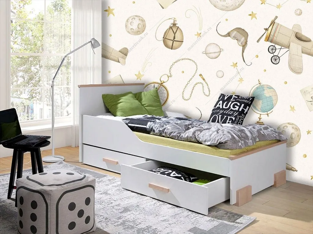 Фотообои в интерьере маленький принц в небе  12-1488 фото