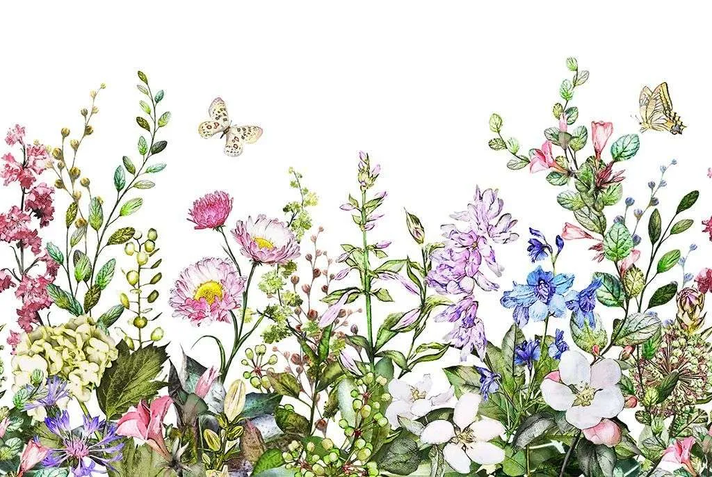 Фотообои в интерьере цветочный мир  9-1724 фото