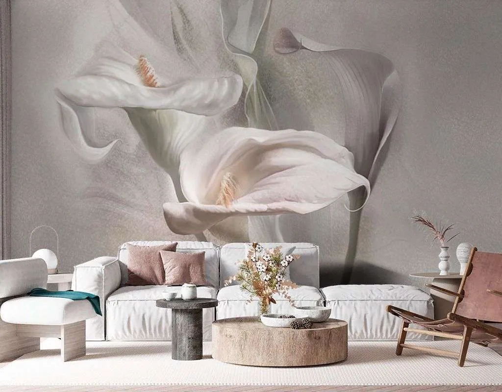 Фотообои в интерьере букет каллы  13-508 фото