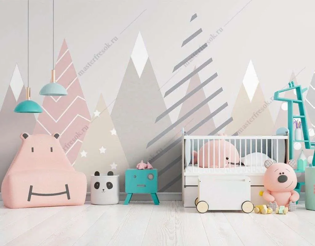Фотообои в интерьере горы в детскую  12-1431 фото