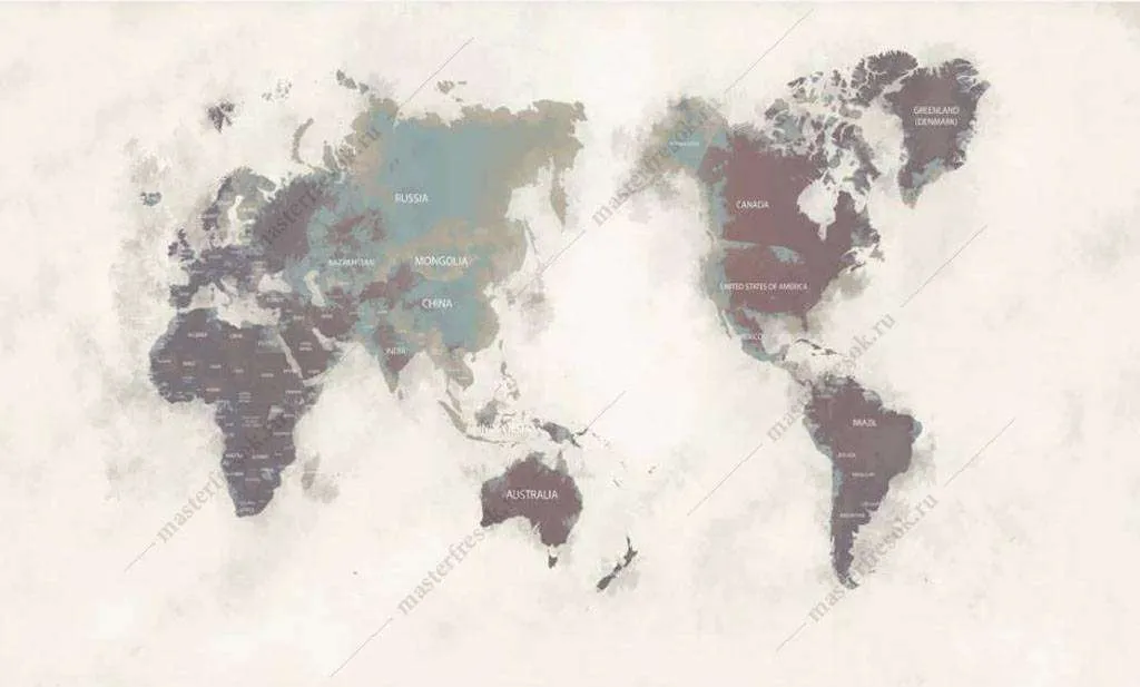 Фотообои в интерьере креативная карта  16-157 фото