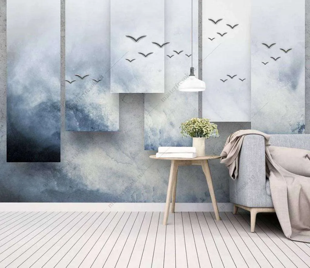 Фотообои в интерьере геомерия-картина  16-132 фото