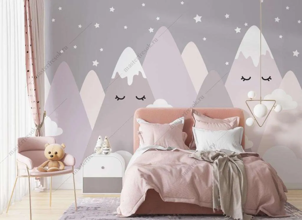 Фотообои в интерьере спящие горы  12-1427 фото