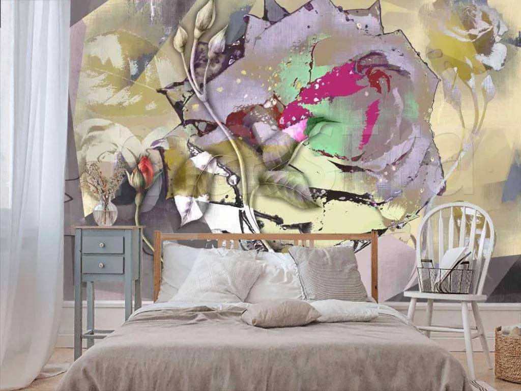 Фотообои Бесшовные обои на стену:  Роза абстракция. Артикул: 7-717  