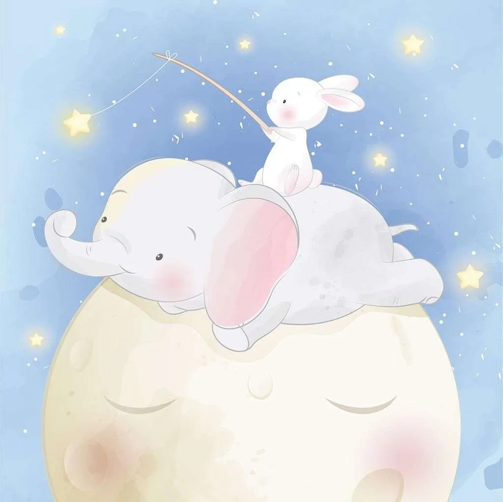 Фотообои в интерьере зверята на луне  12-1164 фото