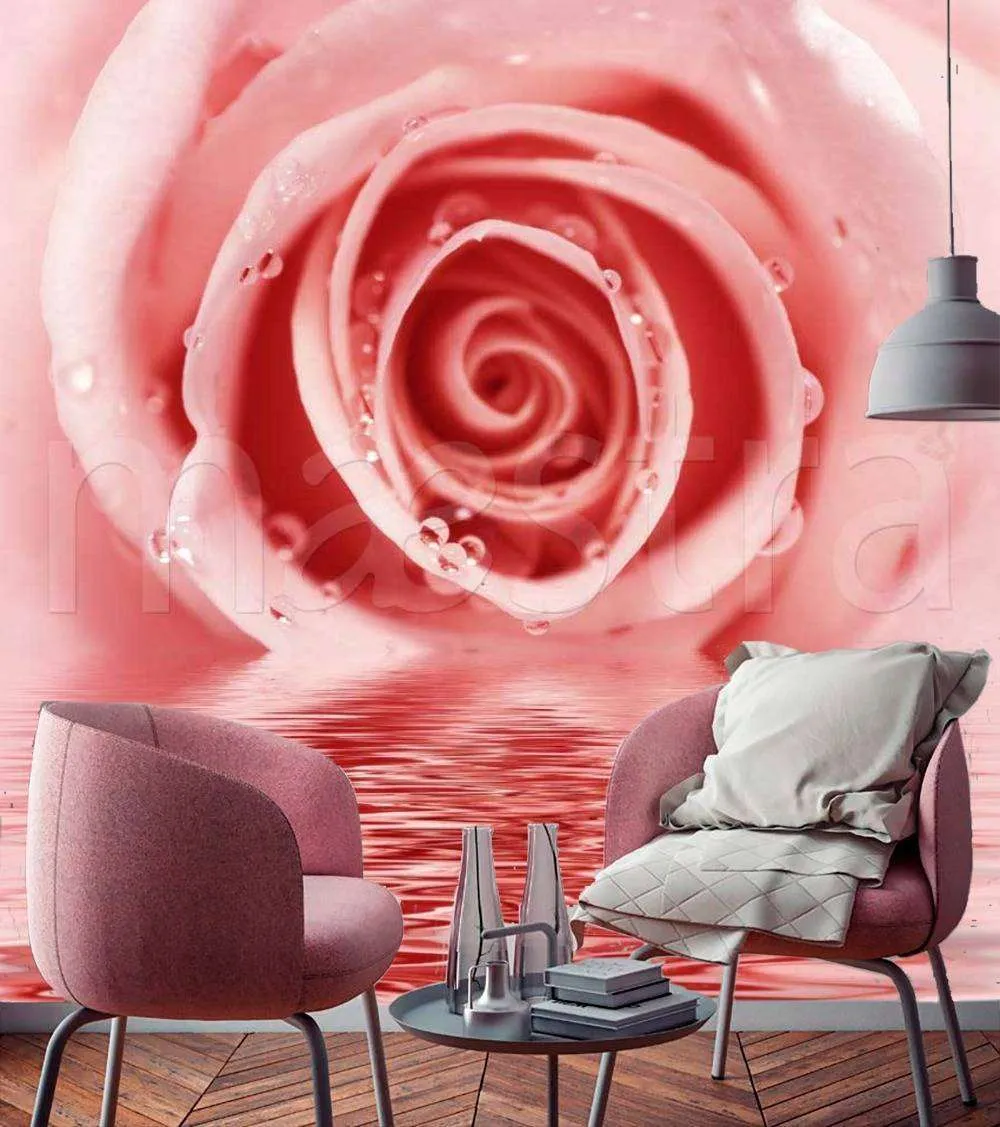 Фотообои Бутон розы над водой  10-264