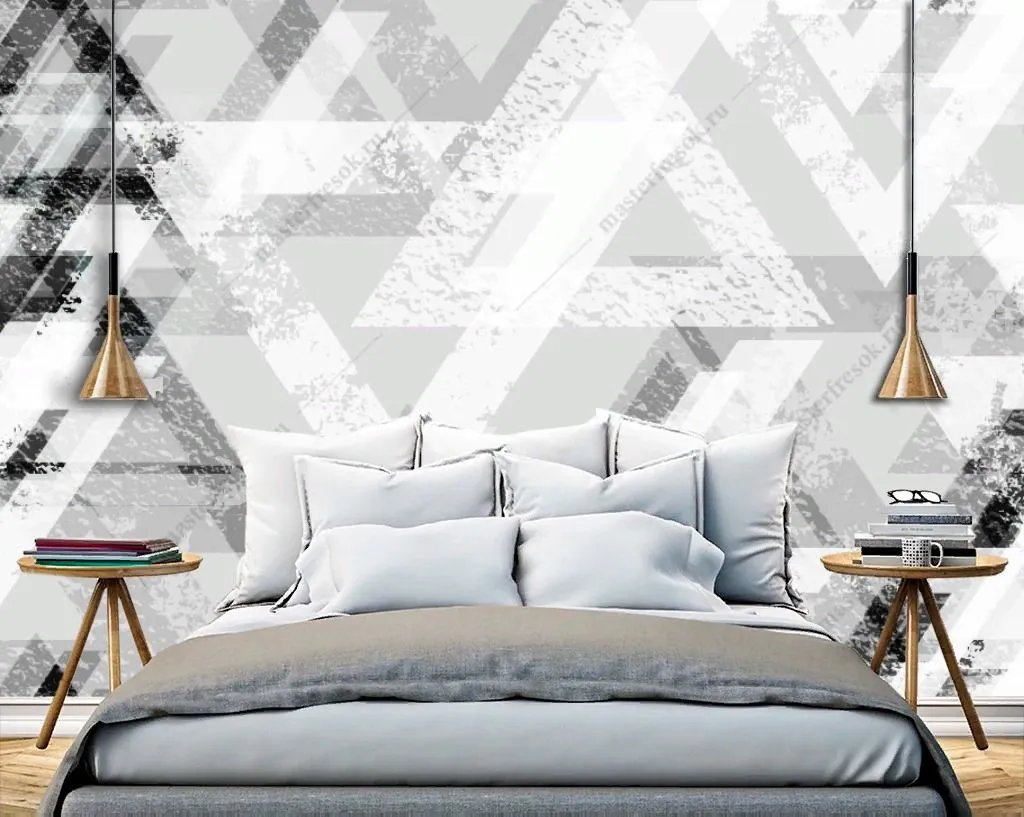 Фотообои Черно-белые треугольники  10-953