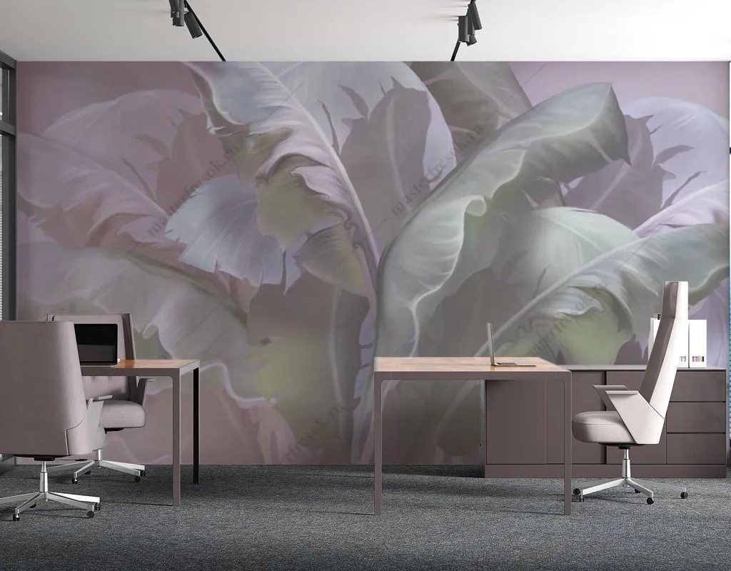 Фотообои в интерьере листья банана  13-456 фото
