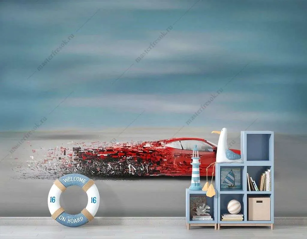 Фотообои в интерьере красная феррари  12-1441 фото