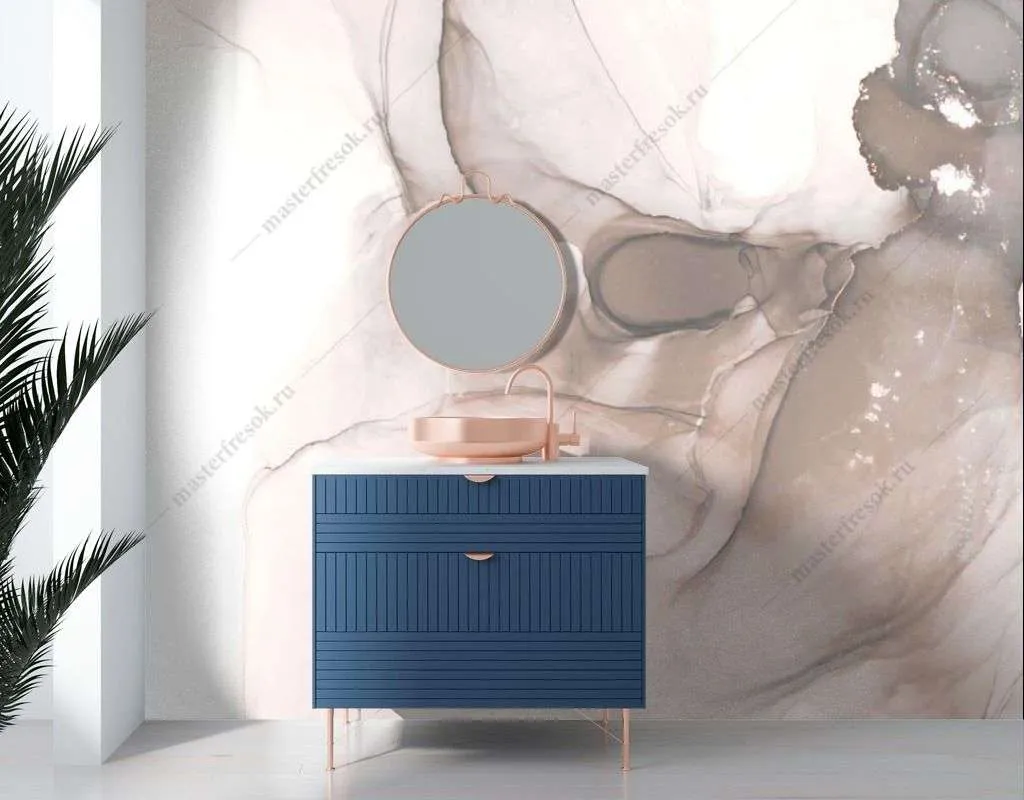 Фотообои в интерьере светлый фон флюид  9-1549 фото