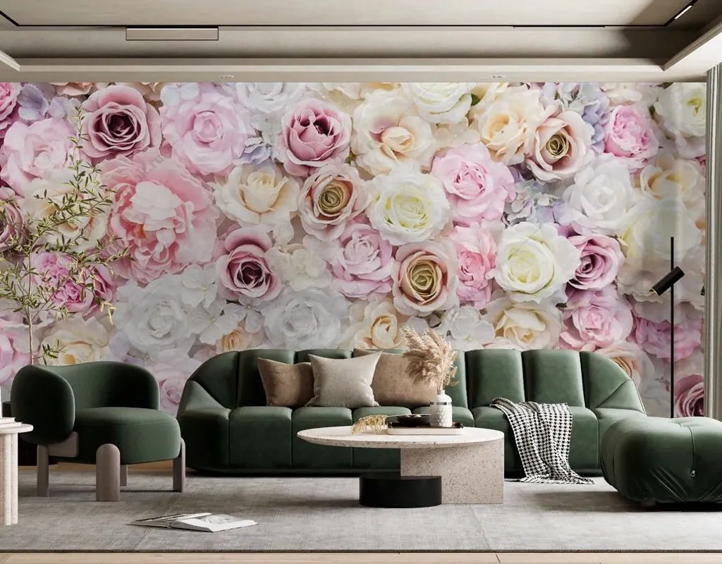 Фотообои в интерьере панно с розами  9-1764 фото