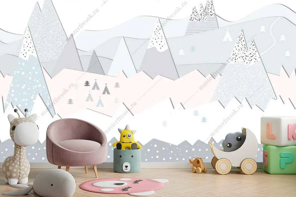 Фотообои Горы в детскую 3д  14-037