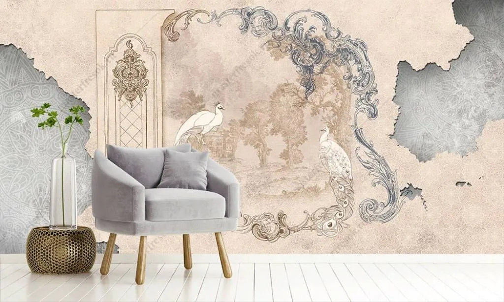 Фотообои Жар птицы на старой стене  10-872