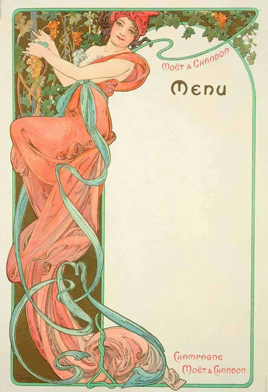 Фотообои в интерьере альфонс мариа муха - меню3  8-248 фото