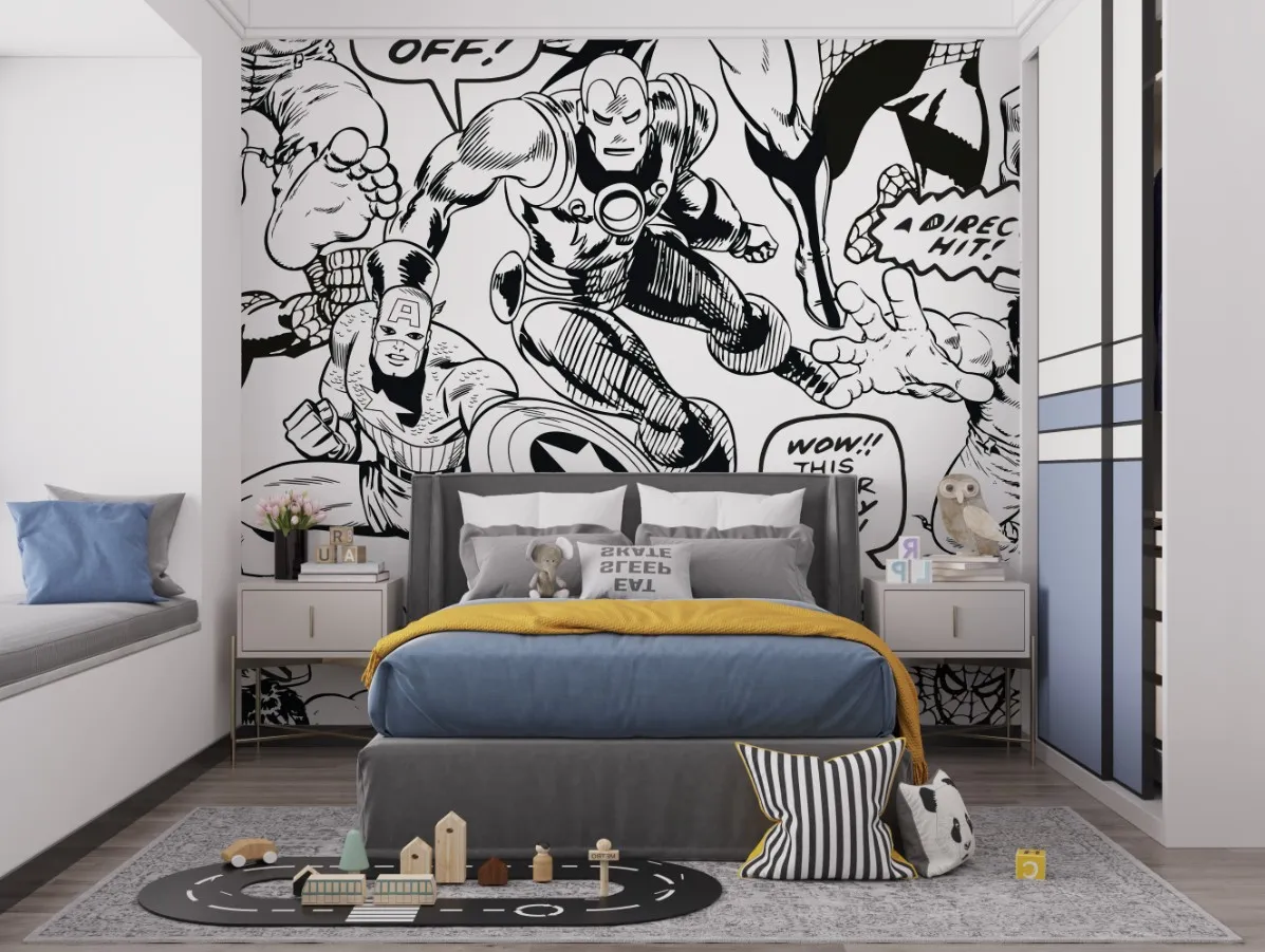Фотообои в интерьере комиксы марвел  14-385 фото
