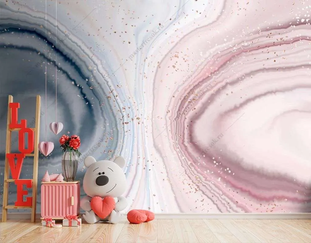 Фотообои в интерьере двухцветный мрамор  9-1559 фото