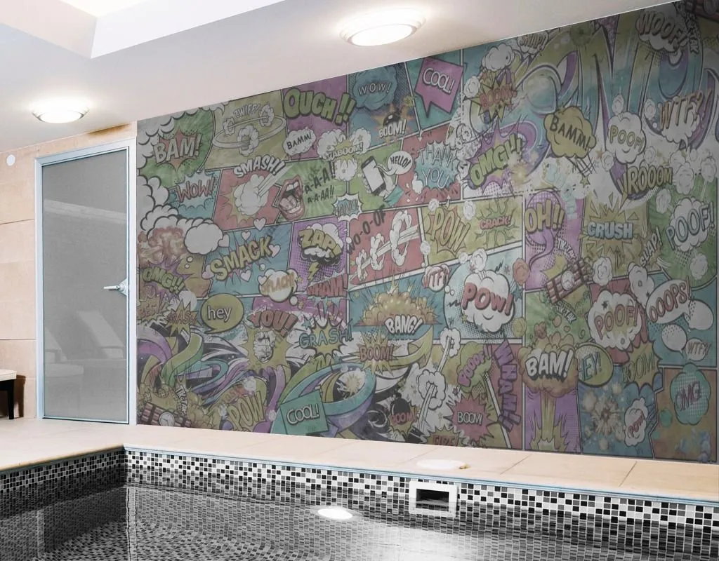 Фотообои в интерьере комиксы на стену  12-1369 фото