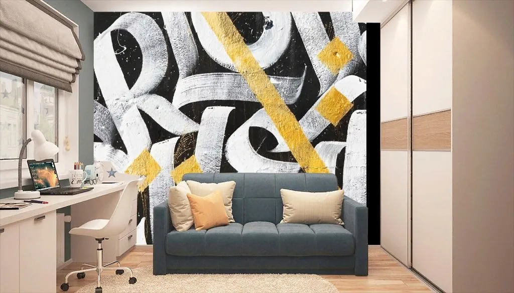 Фотообои Желтые граффити  9-1442