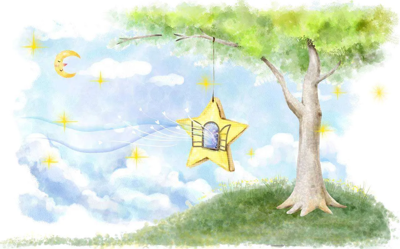 Фотообои в интерьере скворечник звезда.  12-316 фото